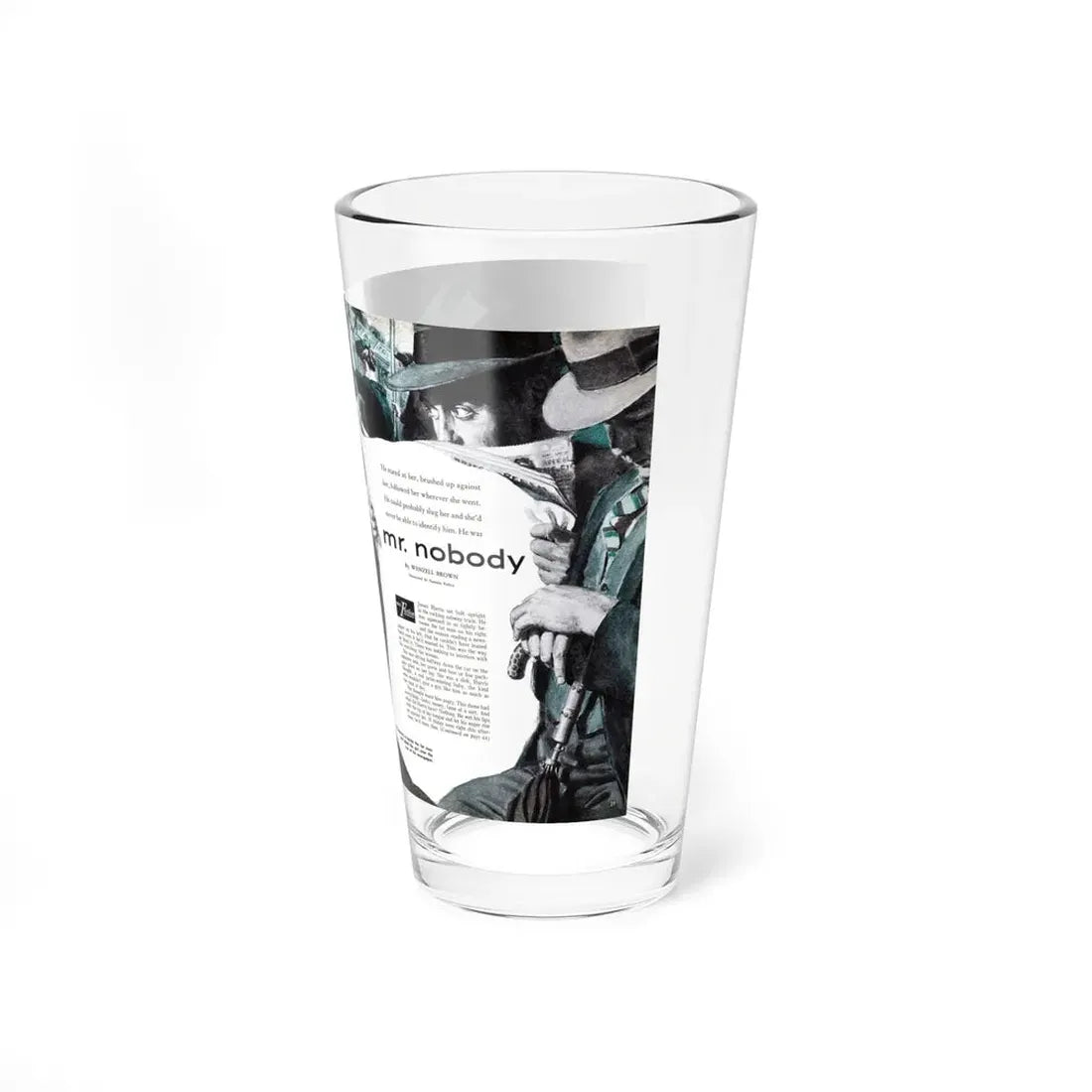 Mr. Nobody, Male magazine, February 1957 (Magazine Illustration) Pint Glass 16oz - Go Mug Yourself