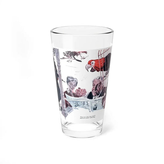 Mr. Peplum's Parrot, Everywoman's Magazine, March 1946 (Magazine Illustration) Pint Glass 16oz 16oz - Go Mug Yourself