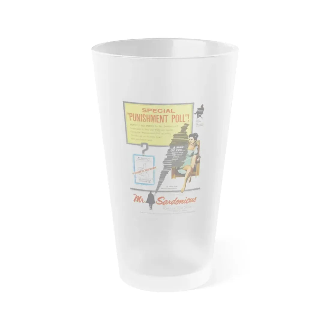 MR. SARDONICUS 1961 Movie Poster - Frosted Pint Glass 16oz Default Title - Go Mug Yourself