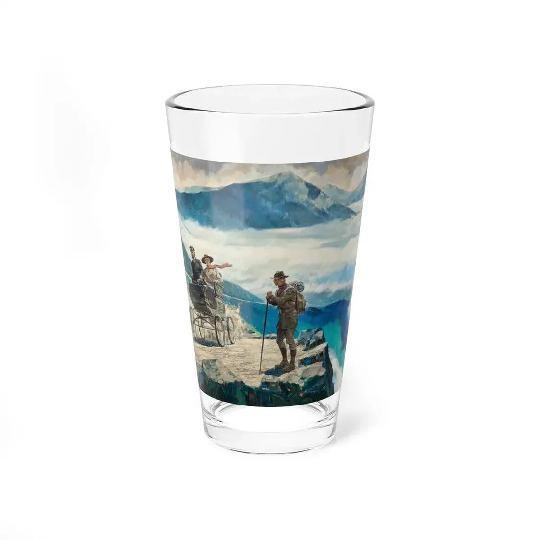 Mr. Stanley Turns on the Stream, Great Moments in Early American Motoring (Magazine Illustration) Pint Glass 16oz 16oz - Go Mug Yourself
