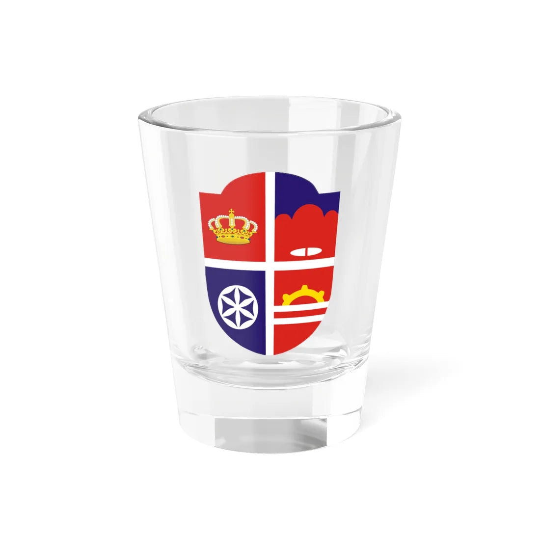 Mrkonjić Grad grb (Bosnia and Herzegovina) (Coat of Arms) Shot Glass 1.5oz 1.5oz - Go Mug Yourself