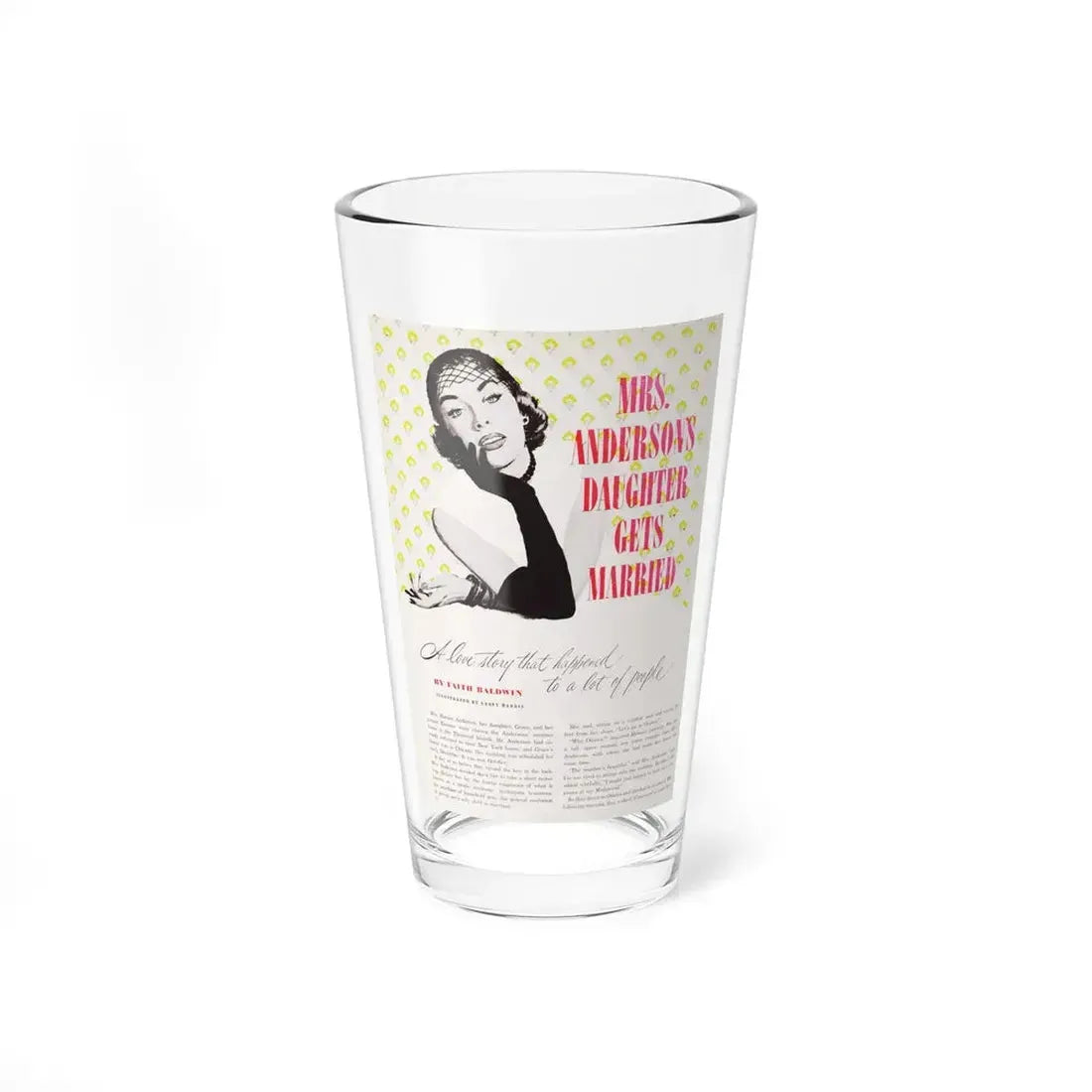 Mrs. Anderson's Daughter Gets Married, Good Housekeeping, August 1951 (Magazine Illustration) Pint Glass 16oz 16oz - Go Mug Yourself