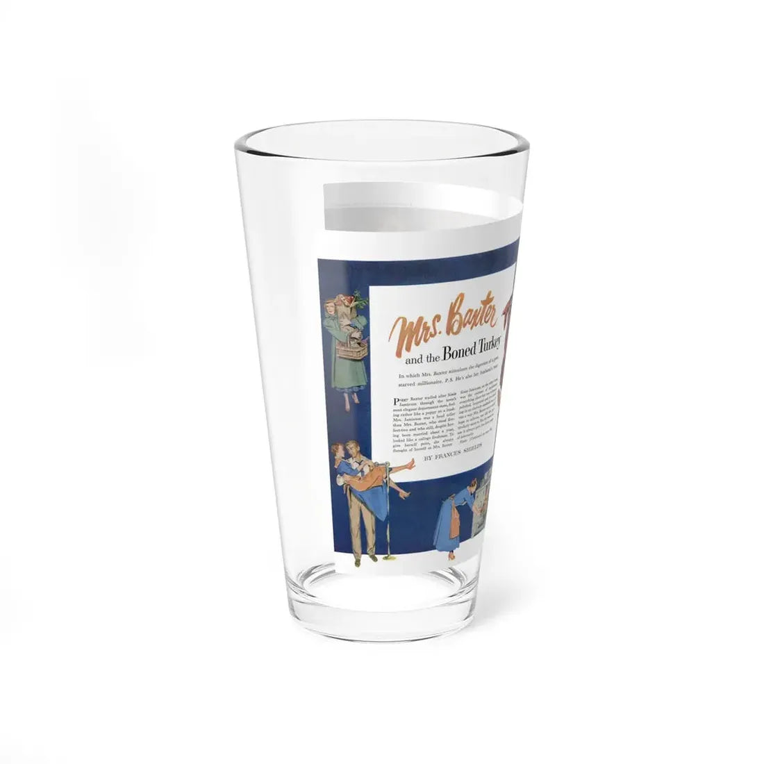 Mrs. Baxter, Today's Woman, November 1949 (Magazine Illustration) Pint Glass 16oz - Go Mug Yourself