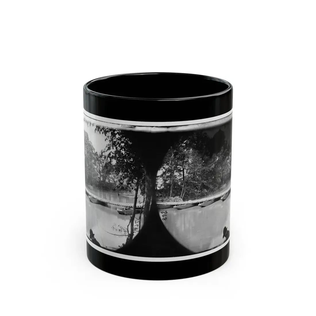 Mrs. Nelson's Crossing, Va. Pontoon Bridge Across The Pamunkey, Built By The 50th New York Engineers (U.S. Civil War) Black Coffee Mug 11oz - Go Mug Yourself