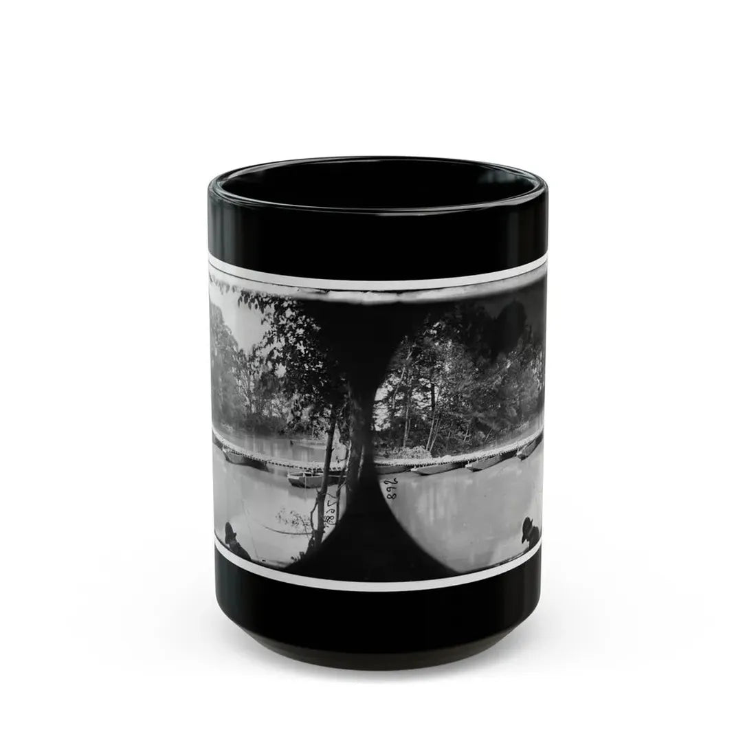 Mrs. Nelson's Crossing, Va. Pontoon Bridge Across The Pamunkey, Built By The 50th New York Engineers (U.S. Civil War) Black Coffee Mug 15oz - Go Mug Yourself