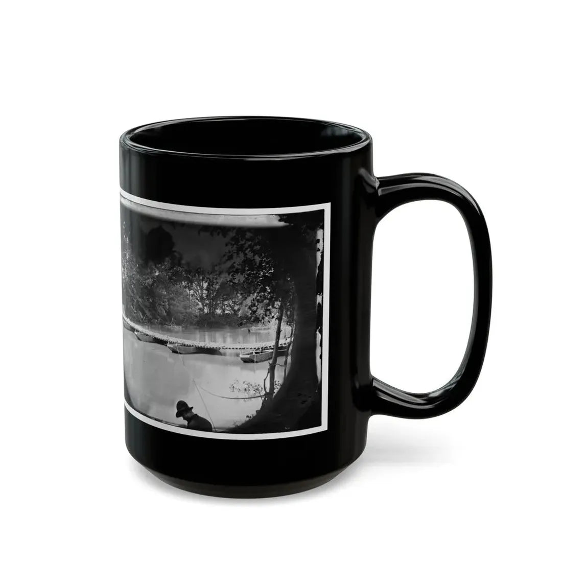 Mrs. Nelson's Crossing, Va. Pontoon Bridge Across The Pamunkey, Built By The 50th New York Engineers (U.S. Civil War) Black Coffee Mug - Go Mug Yourself