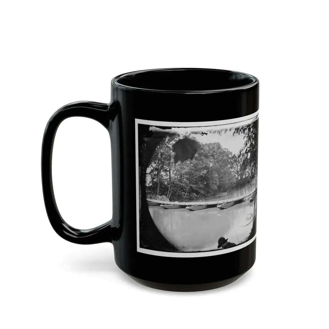 Mrs. Nelson's Crossing, Va. Pontoon Bridge Across The Pamunkey, Built By The 50th New York Engineers (U.S. Civil War) Black Coffee Mug - Go Mug Yourself