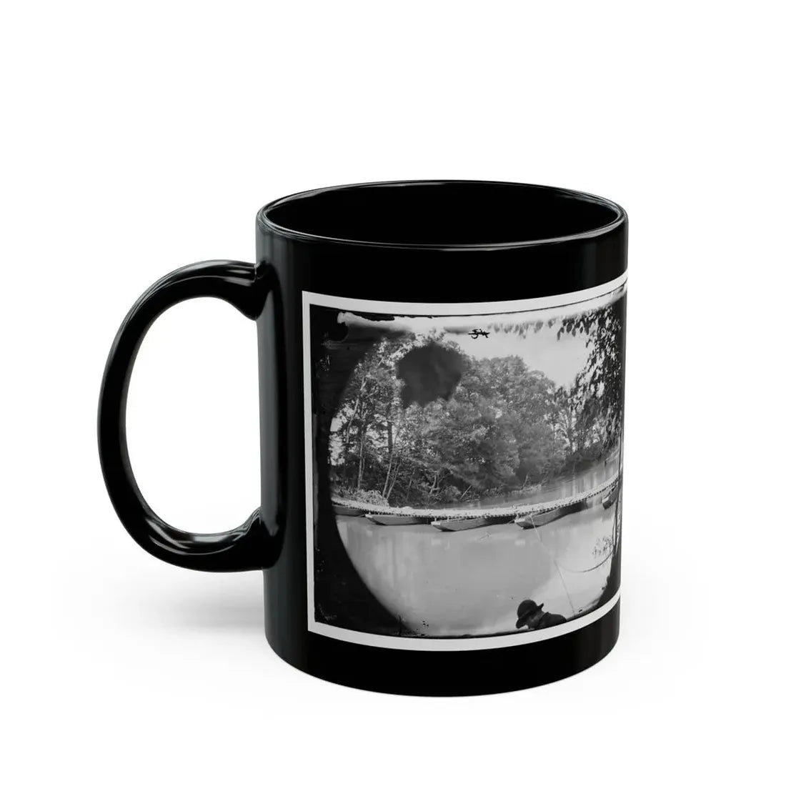 Mrs. Nelson's Crossing, Va. Pontoon Bridge Across The Pamunkey, Built By The 50th New York Engineers (U.S. Civil War) Black Coffee Mug - Go Mug Yourself