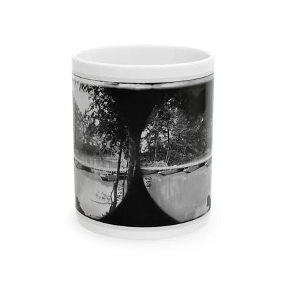 Mrs. Nelson's Crossing, Va. Pontoon Bridge Across The Pamunkey, Built By The 50th New York Engineers (U.S. Civil War) White Coffee Mug 11oz - Go Mug Yourself