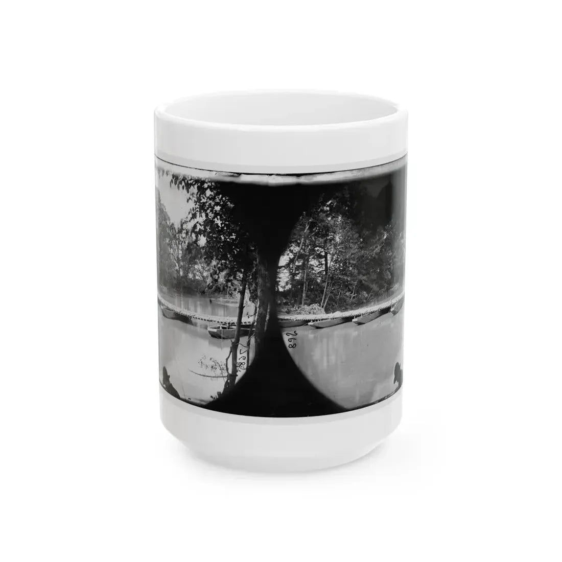 Mrs. Nelson's Crossing, Va. Pontoon Bridge Across The Pamunkey, Built By The 50th New York Engineers (U.S. Civil War) White Coffee Mug 15oz - Go Mug Yourself