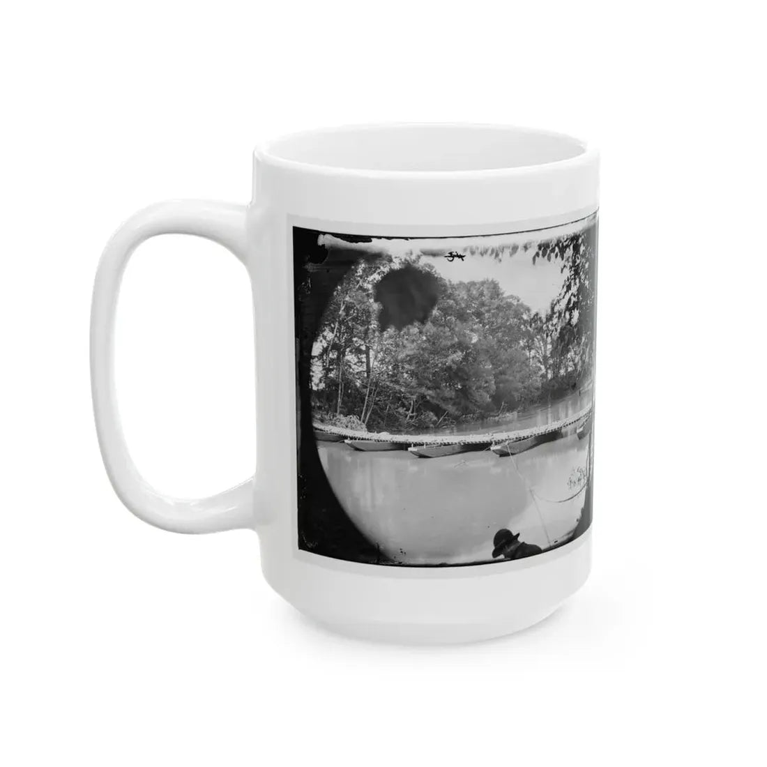 Mrs. Nelson's Crossing, Va. Pontoon Bridge Across The Pamunkey, Built By The 50th New York Engineers (U.S. Civil War) White Coffee Mug - Go Mug Yourself
