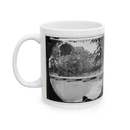 Mrs. Nelson's Crossing, Va. Pontoon Bridge Across The Pamunkey, Built By The 50th New York Engineers (U.S. Civil War) White Coffee Mug - Go Mug Yourself