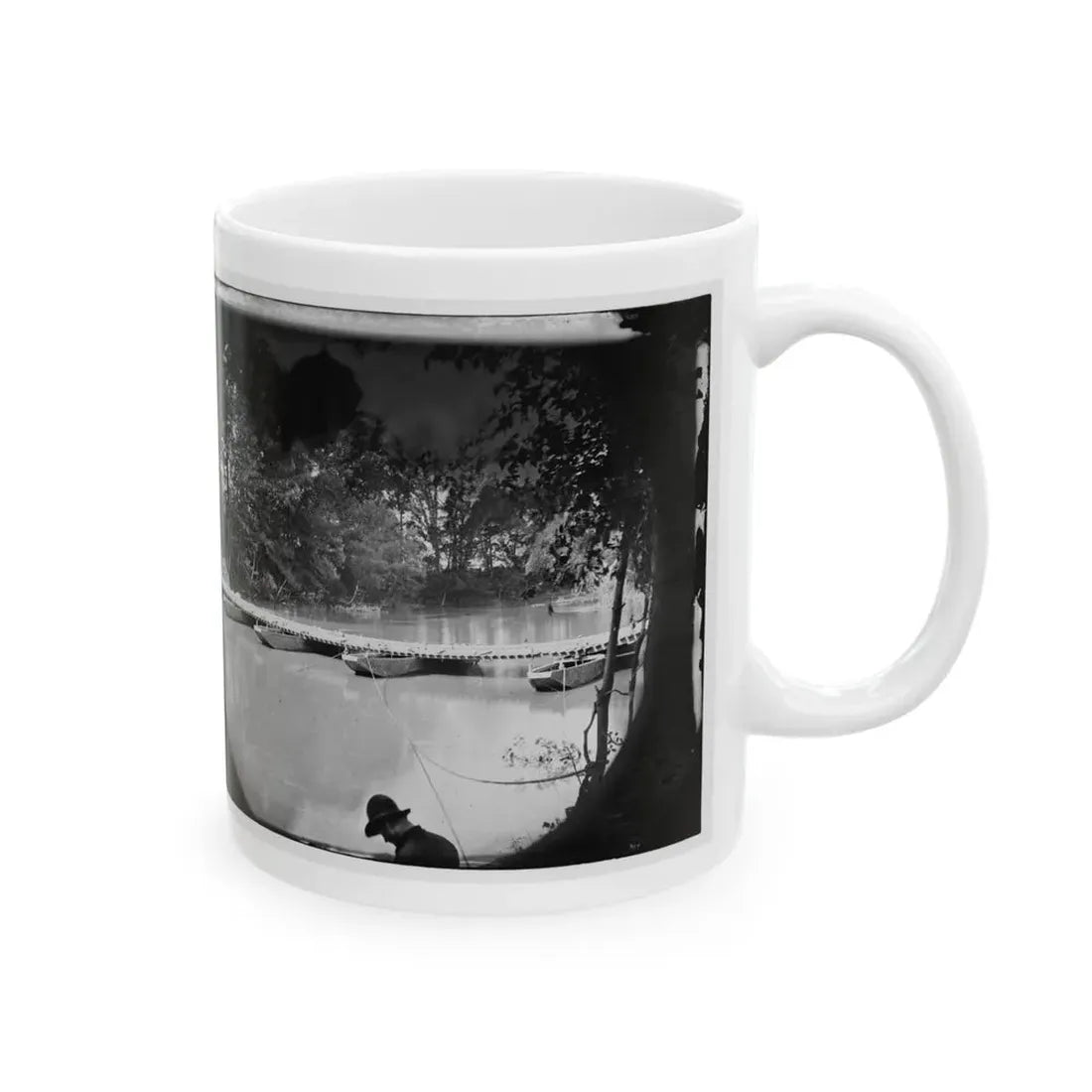 Mrs. Nelson's Crossing, Va. Pontoon Bridge Across The Pamunkey, Built By The 50th New York Engineers (U.S. Civil War) White Coffee Mug - Go Mug Yourself