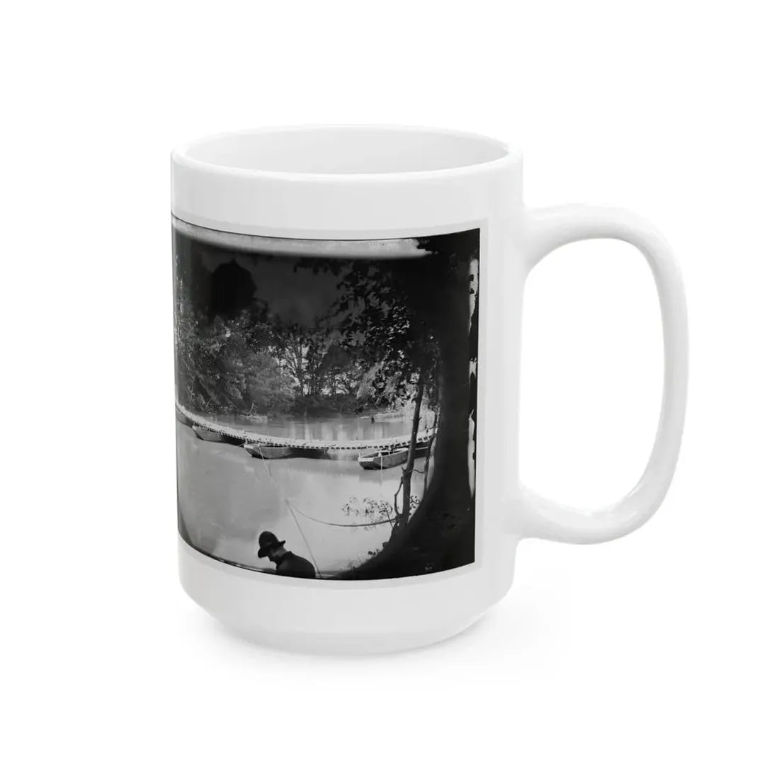 Mrs. Nelson's Crossing, Va. Pontoon Bridge Across The Pamunkey, Built By The 50th New York Engineers (U.S. Civil War) White Coffee Mug - Go Mug Yourself