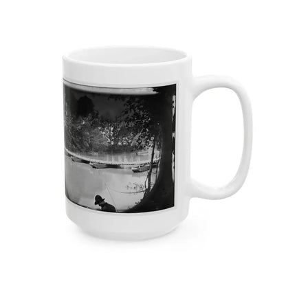 Mrs. Nelson's Crossing, Va. Pontoon Bridge Across The Pamunkey, Built By The 50th New York Engineers (U.S. Civil War) White Coffee Mug - Go Mug Yourself