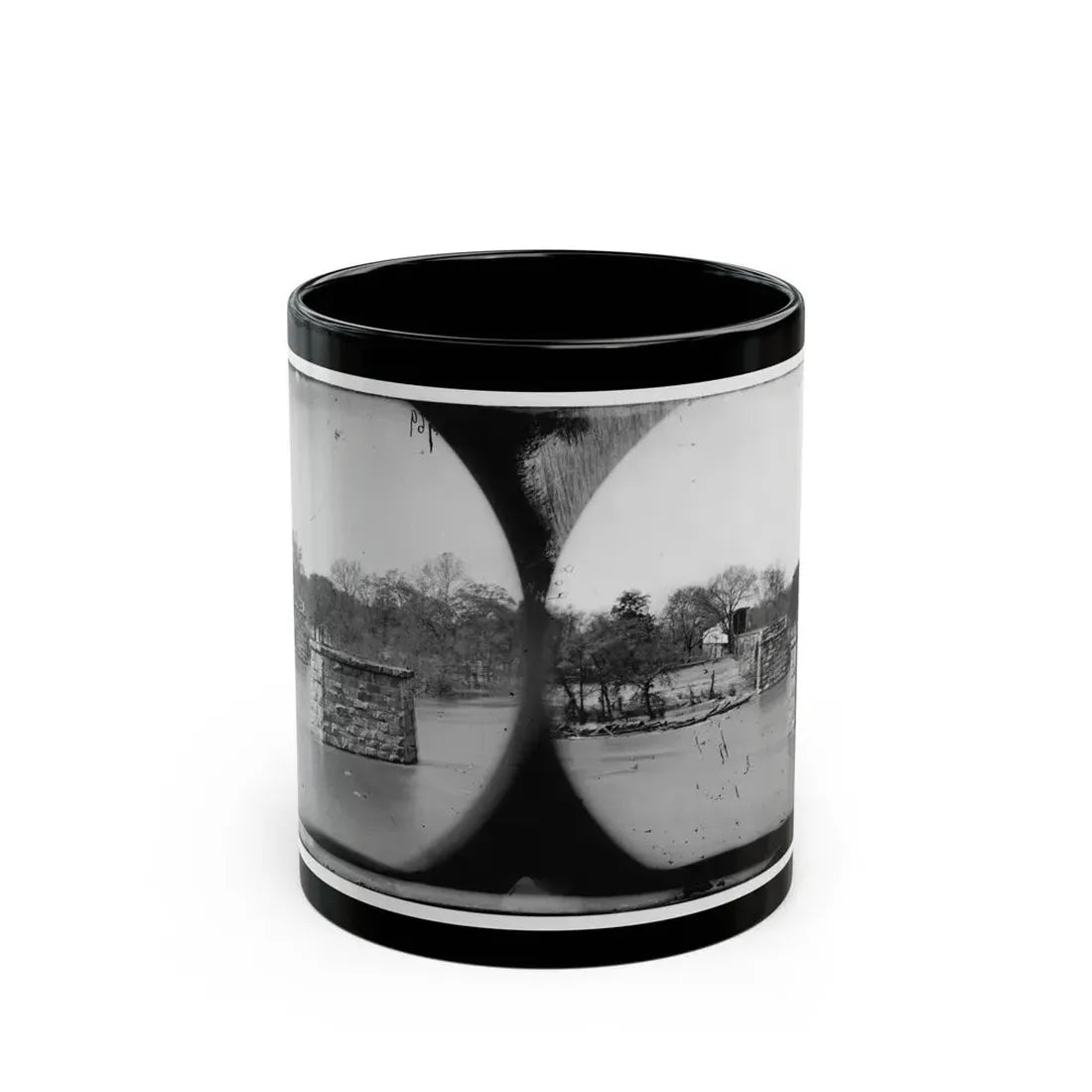 Mrs. Nelson's Crossing, Va. Ruins Of The Richmond And York River Railroad Bridge Across The Pamunkey, Above White House (U.S. Civil War) Black Coffee Mug 11oz - Go Mug Yourself