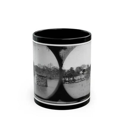 Mrs. Nelson's Crossing, Va. Ruins Of The Richmond And York River Railroad Bridge Across The Pamunkey, Above White House (U.S. Civil War) Black Coffee Mug 11oz - Go Mug Yourself