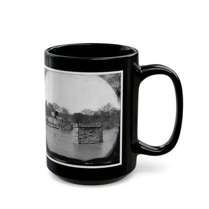Mrs. Nelson's Crossing, Va. Ruins Of The Richmond And York River Railroad Bridge Across The Pamunkey, Above White House (U.S. Civil War) Black Coffee Mug - Go Mug Yourself