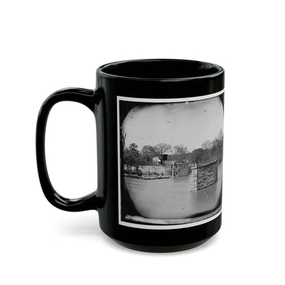 Mrs. Nelson's Crossing, Va. Ruins Of The Richmond And York River Railroad Bridge Across The Pamunkey, Above White House (U.S. Civil War) Black Coffee Mug - Go Mug Yourself
