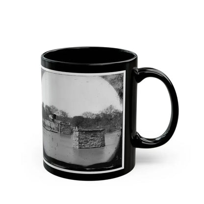Mrs. Nelson's Crossing, Va. Ruins Of The Richmond And York River Railroad Bridge Across The Pamunkey, Above White House (U.S. Civil War) Black Coffee Mug - Go Mug Yourself