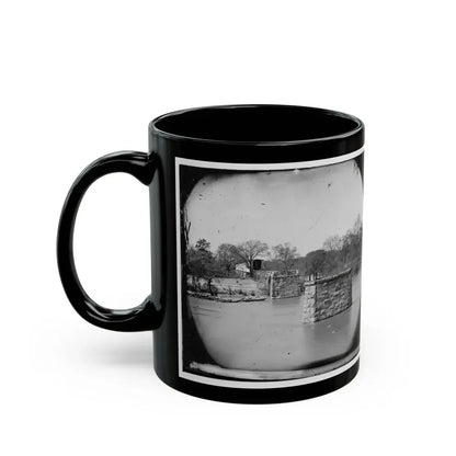 Mrs. Nelson's Crossing, Va. Ruins Of The Richmond And York River Railroad Bridge Across The Pamunkey, Above White House (U.S. Civil War) Black Coffee Mug - Go Mug Yourself