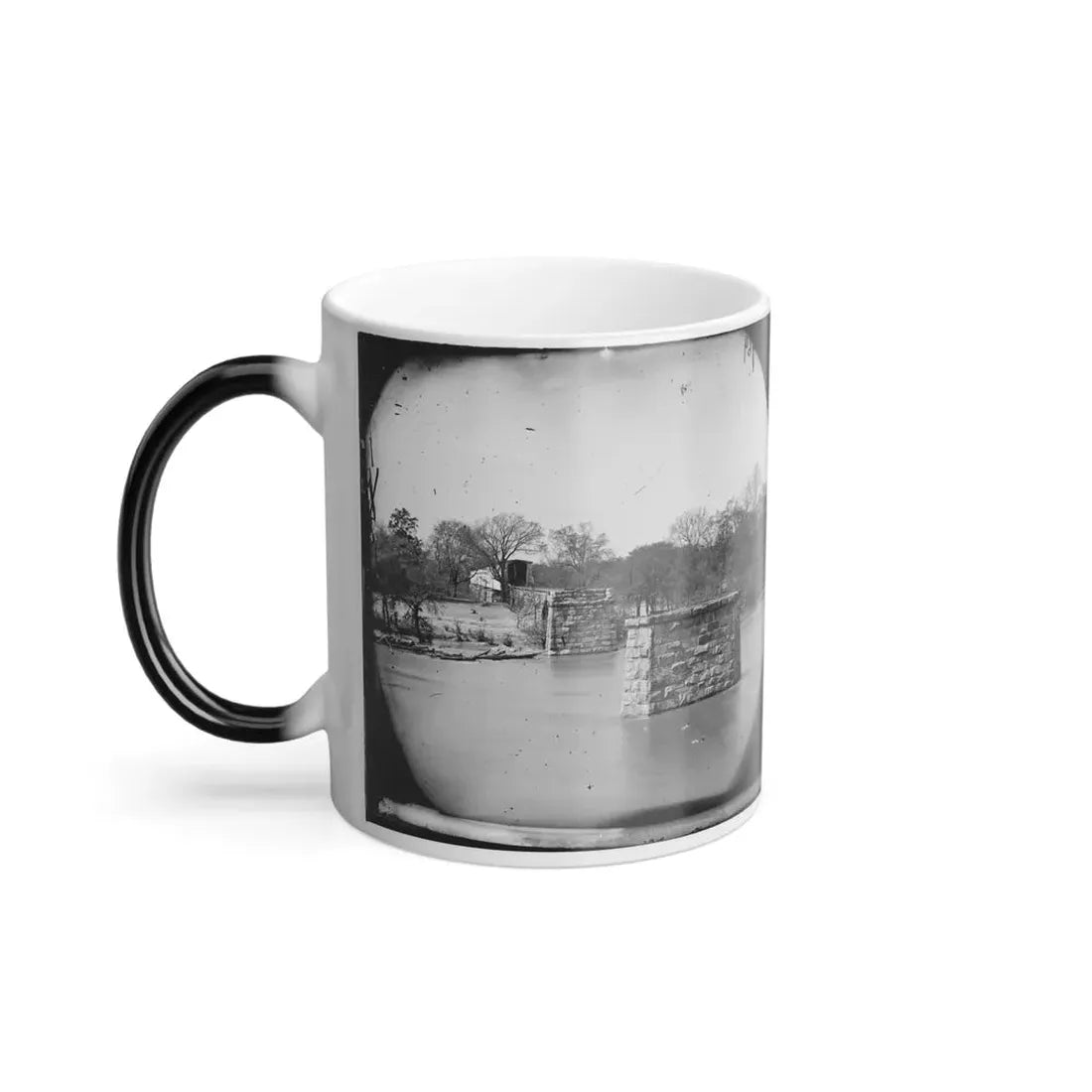 Mrs. Nelson's Crossing, Va. Ruins of the Richmond and York River Railroad Bridge Across the Pamunkey, Above White House (U.S. Civil War) Color Changing Coffee Mug 11oz - Go Mug Yourself
