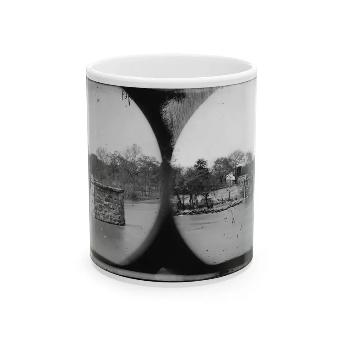 Mrs. Nelson's Crossing, Va. Ruins Of The Richmond And York River Railroad Bridge Across The Pamunkey, Above White House (U.S. Civil War) White Coffee Mug 11oz - Go Mug Yourself