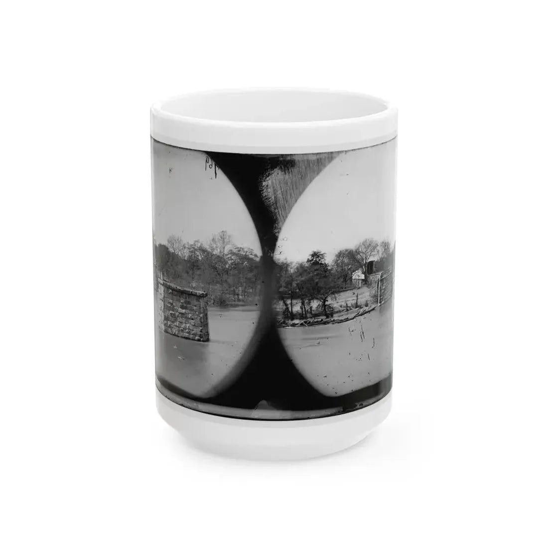 Mrs. Nelson's Crossing, Va. Ruins Of The Richmond And York River Railroad Bridge Across The Pamunkey, Above White House (U.S. Civil War) White Coffee Mug 15oz - Go Mug Yourself