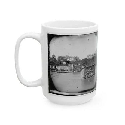 Mrs. Nelson's Crossing, Va. Ruins Of The Richmond And York River Railroad Bridge Across The Pamunkey, Above White House (U.S. Civil War) White Coffee Mug - Go Mug Yourself