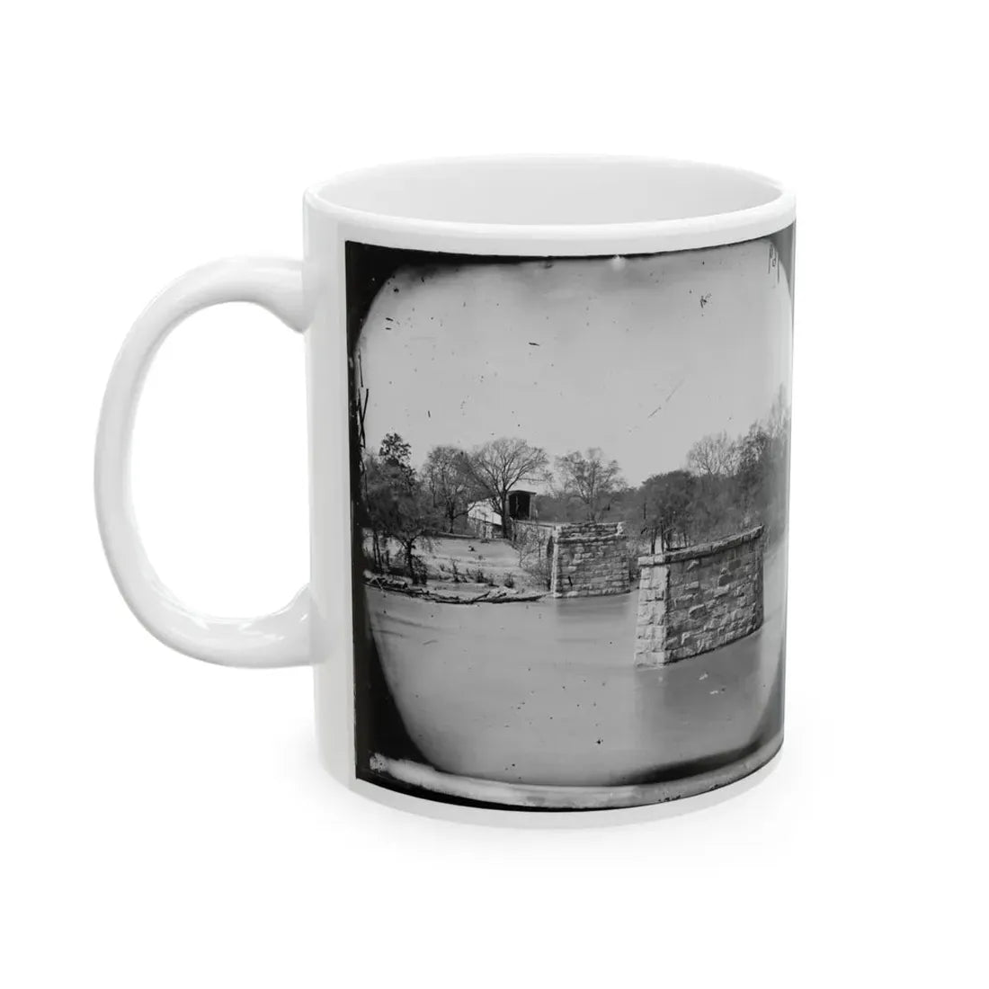 Mrs. Nelson's Crossing, Va. Ruins Of The Richmond And York River Railroad Bridge Across The Pamunkey, Above White House (U.S. Civil War) White Coffee Mug - Go Mug Yourself