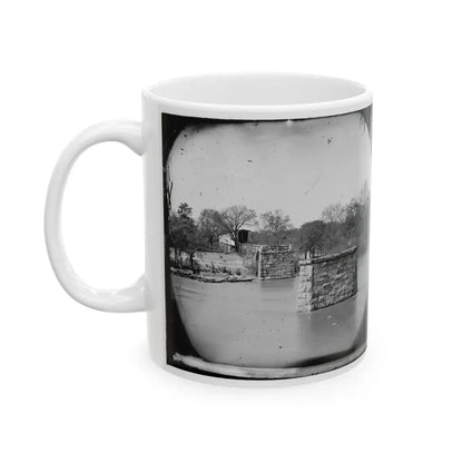 Mrs. Nelson's Crossing, Va. Ruins Of The Richmond And York River Railroad Bridge Across The Pamunkey, Above White House (U.S. Civil War) White Coffee Mug - Go Mug Yourself