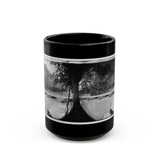 Mrs. Nelson's Crossing, Va. Pontoon Bridge Across The Pamunkey, Built By The 50th New York Engineers (U.S. Civil War) Black Coffee Mug-15oz-Go Mug Yourself