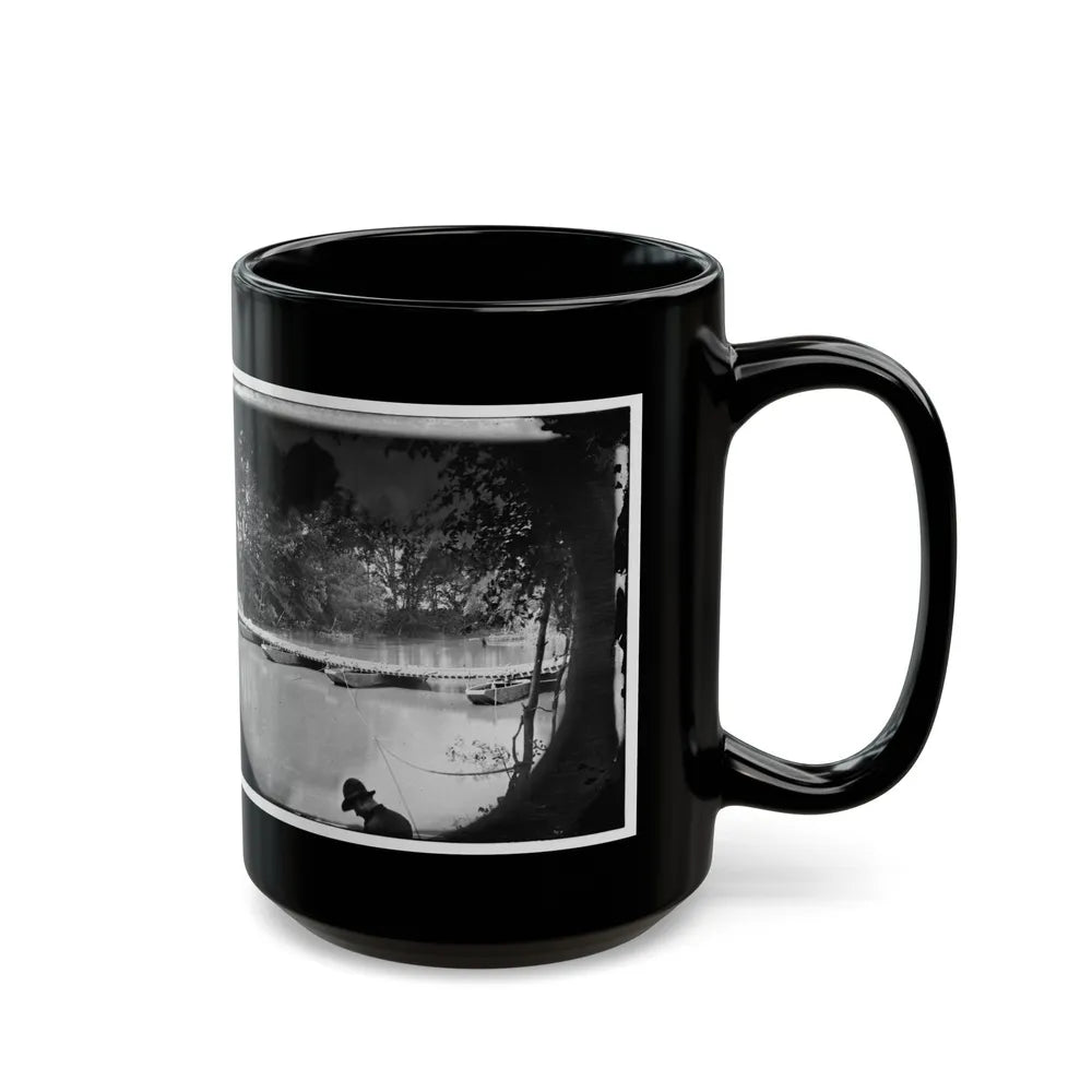 Mrs. Nelson's Crossing, Va. Pontoon Bridge Across The Pamunkey, Built By The 50th New York Engineers (U.S. Civil War) Black Coffee Mug-Go Mug Yourself