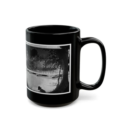 Mrs. Nelson's Crossing, Va. Pontoon Bridge Across The Pamunkey, Built By The 50th New York Engineers (U.S. Civil War) Black Coffee Mug-Go Mug Yourself