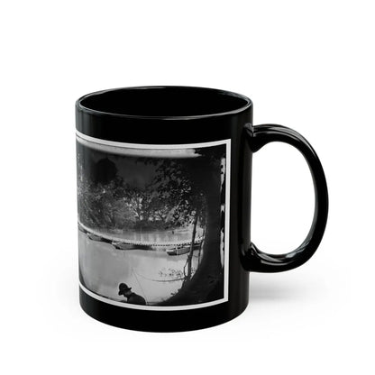 Mrs. Nelson's Crossing, Va. Pontoon Bridge Across The Pamunkey, Built By The 50th New York Engineers (U.S. Civil War) Black Coffee Mug-Go Mug Yourself