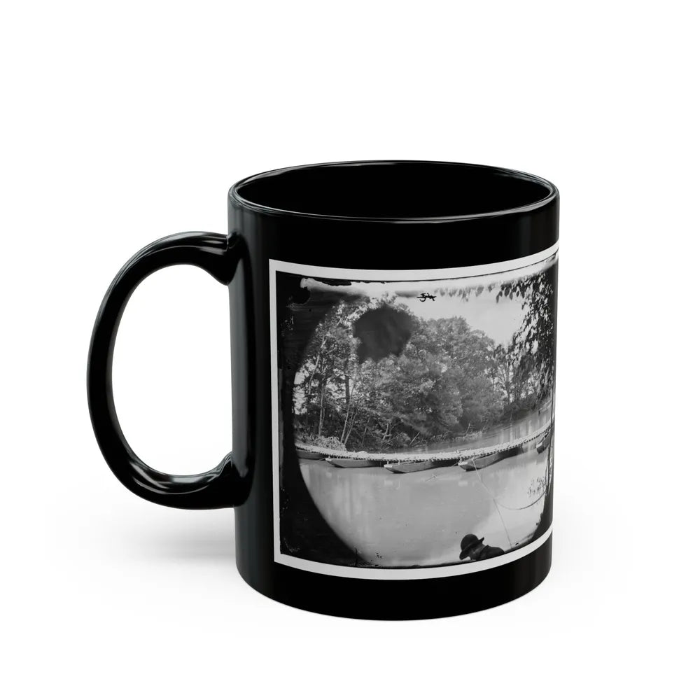 Mrs. Nelson's Crossing, Va. Pontoon Bridge Across The Pamunkey, Built By The 50th New York Engineers (U.S. Civil War) Black Coffee Mug-Go Mug Yourself