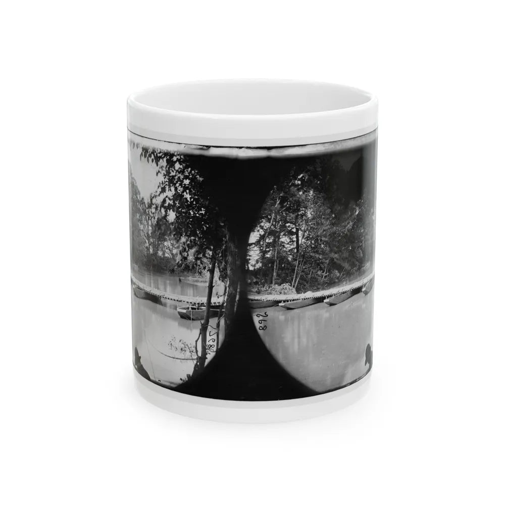 Mrs. Nelson's Crossing, Va. Pontoon Bridge Across The Pamunkey, Built By The 50th New York Engineers (U.S. Civil War) White Coffee Mug-11oz-Go Mug Yourself