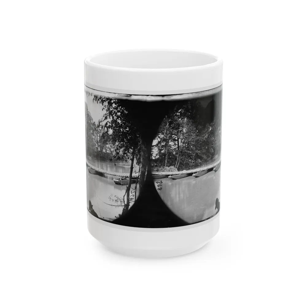 Mrs. Nelson's Crossing, Va. Pontoon Bridge Across The Pamunkey, Built By The 50th New York Engineers (U.S. Civil War) White Coffee Mug-15oz-Go Mug Yourself