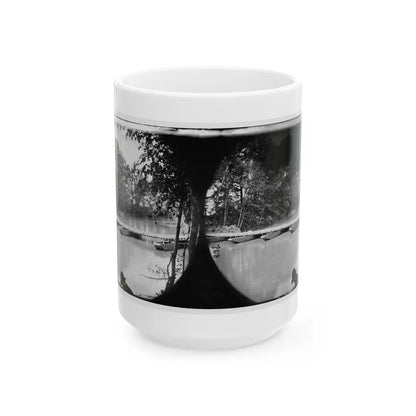 Mrs. Nelson's Crossing, Va. Pontoon Bridge Across The Pamunkey, Built By The 50th New York Engineers (U.S. Civil War) White Coffee Mug-15oz-Go Mug Yourself