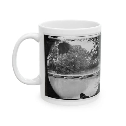 Mrs. Nelson's Crossing, Va. Pontoon Bridge Across The Pamunkey, Built By The 50th New York Engineers (U.S. Civil War) White Coffee Mug-Go Mug Yourself