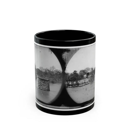 Mrs. Nelson's Crossing, Va. Ruins Of The Richmond And York River Railroad Bridge Across The Pamunkey, Above White House (U.S. Civil War) Black Coffee Mug-11oz-Go Mug Yourself