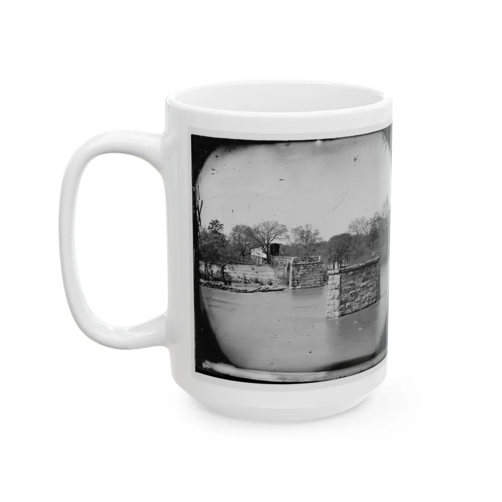 Mrs. Nelson's Crossing, Va. Ruins Of The Richmond And York River Railroad Bridge Across The Pamunkey, Above White House (U.S. Civil War) White Coffee Mug-Go Mug Yourself