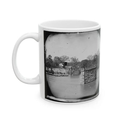 Mrs. Nelson's Crossing, Va. Ruins Of The Richmond And York River Railroad Bridge Across The Pamunkey, Above White House (U.S. Civil War) White Coffee Mug-Go Mug Yourself