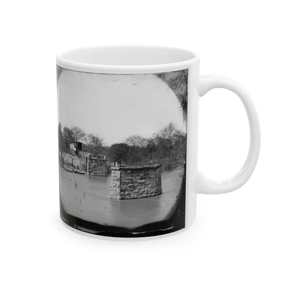 Mrs. Nelson's Crossing, Va. Ruins Of The Richmond And York River Railroad Bridge Across The Pamunkey, Above White House (U.S. Civil War) White Coffee Mug-Go Mug Yourself