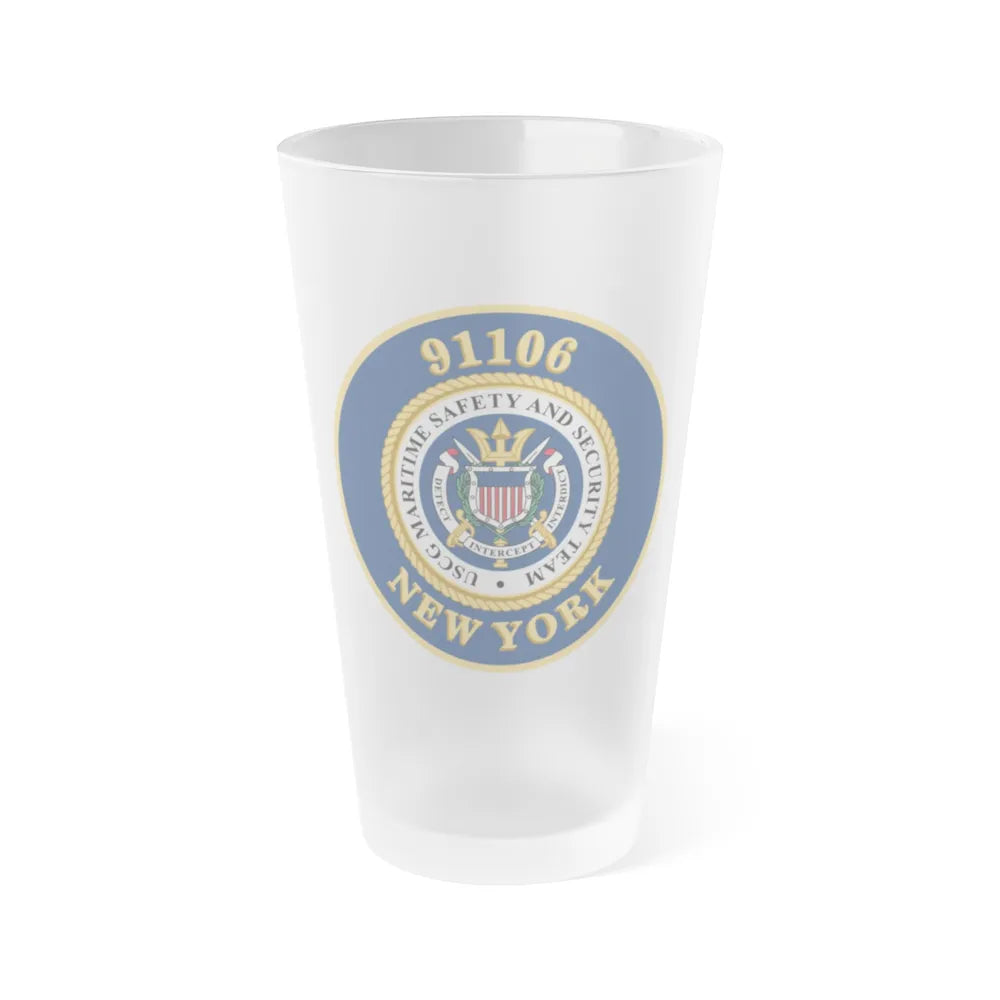 MSST New York 91106 Maritime Safety & Sec Team (U.S. Coast Guard) Frosted Pint Glass 16oz-Go Mug Yourself