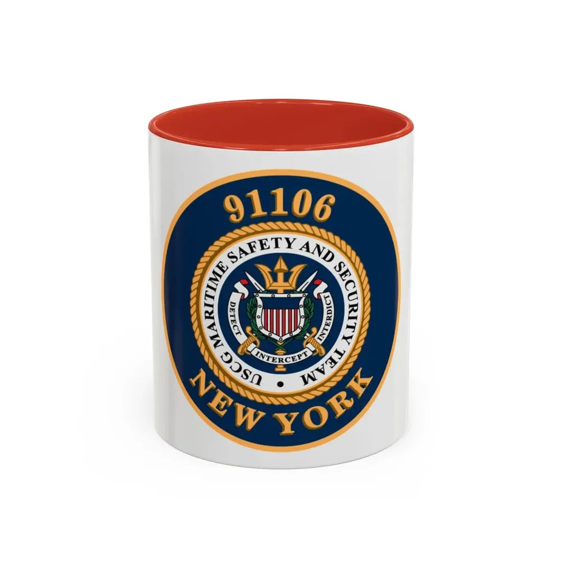 MSST New York 91106 Maritime Safety & Sec Team (U.S. Coast Guard) Accent Coffee Mug 11oz Red - Go Mug Yourself
