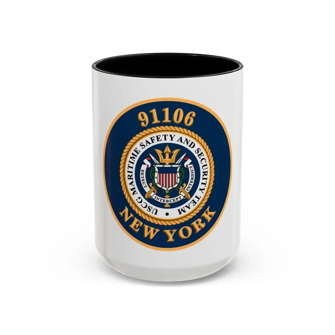 MSST New York 91106 Maritime Safety & Sec Team (U.S. Coast Guard) Accent Coffee Mug 15oz Black - Go Mug Yourself