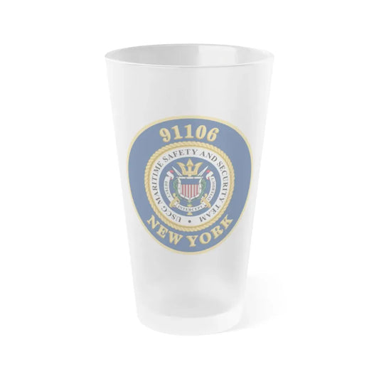 MSST New York 91106 Maritime Safety & Sec Team (U.S. Coast Guard) Frosted Pint Glass 16oz Default Title - Go Mug Yourself