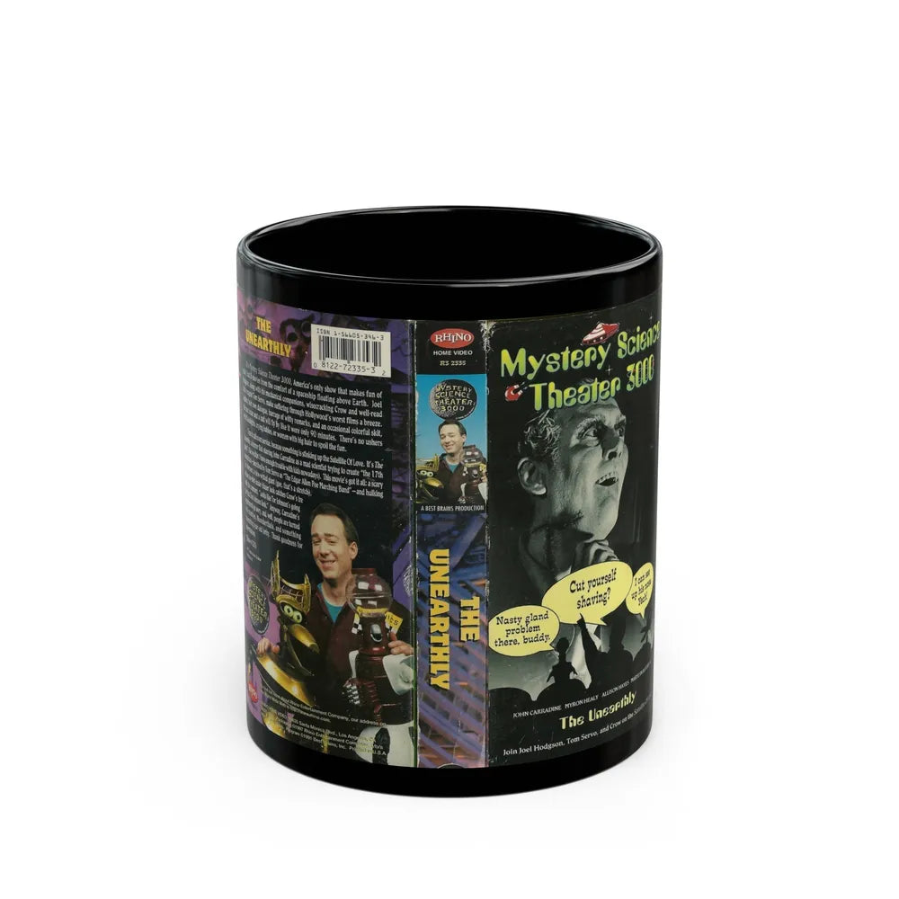 MST3K THE UNEARTHLY (VHS COVER) - Black Coffee Mug-11oz-Go Mug Yourself