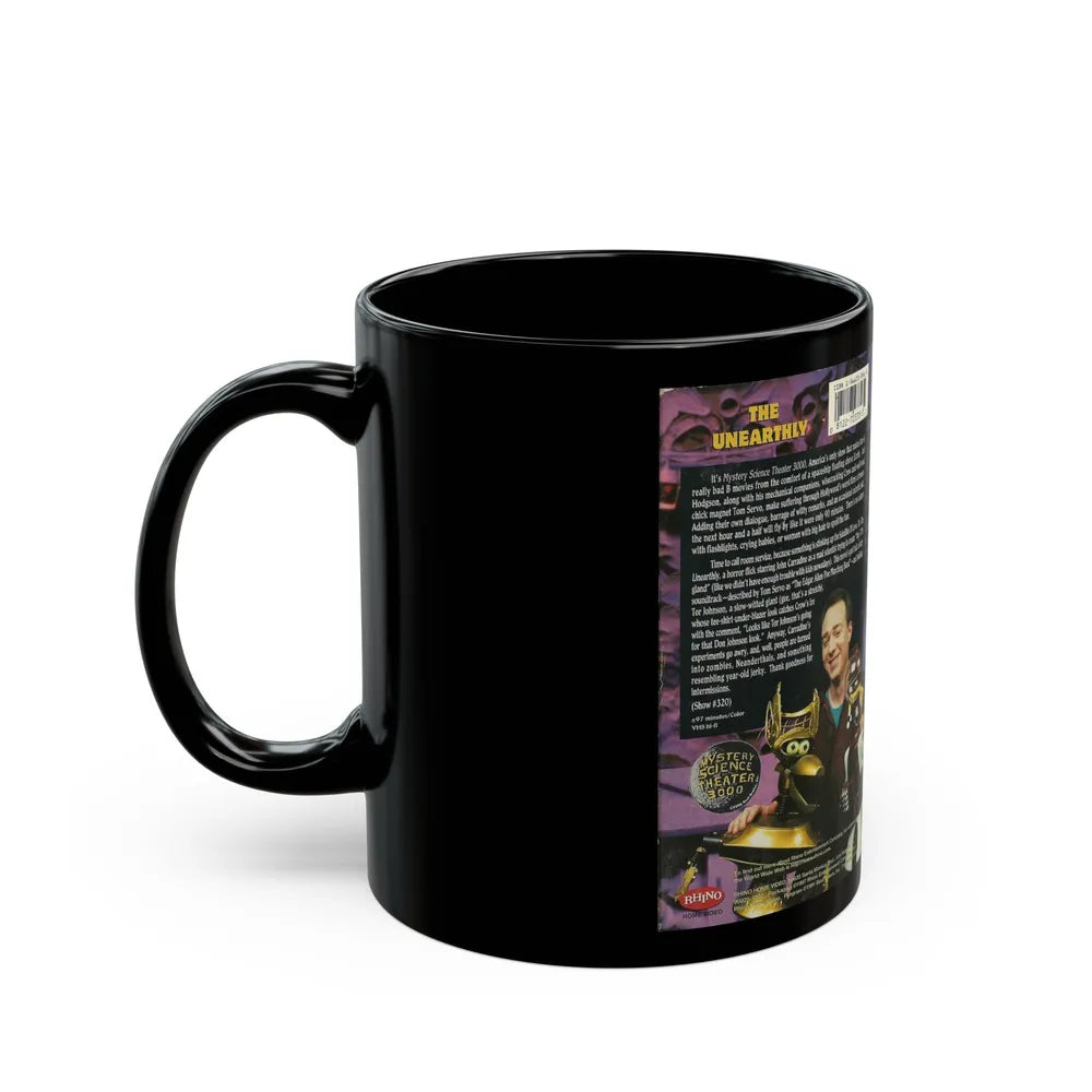 MST3K THE UNEARTHLY (VHS COVER) - Black Coffee Mug-Go Mug Yourself